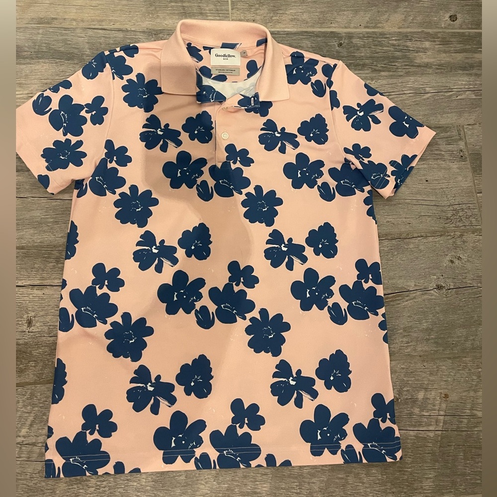 Pink floral Goodfellow Golf Polo